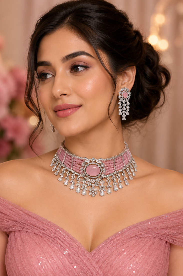 Brilliance American Diamond Choker Set