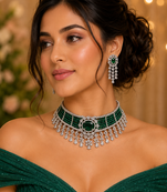 Prestige Rhodium Finish Diamond Choker Set
