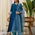 Women   s a-line brownie silk blend blend kurta pant set with embroidered organza dupatta