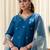 Women’s a-line brownie silk blend kurta pant set with embroidered organza dupatta