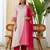 Women’s a-line brownie silk blend kurta pant set with embroidered organza dupatta