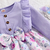 Girls purple floral bow dress