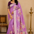 onion pink meenakari figure flower georgette saree
