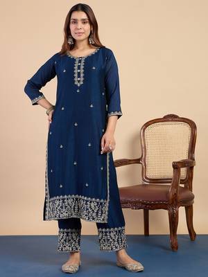Women   s vichitraa silk blend kurta pant set with vichitraa silk blend dupatta 3
