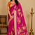 rani pink meenakari figure flower georgette saree