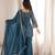 teal-blue silk blend kurta set