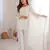 Off-white crunchy silk kurta set with sequence & jari work