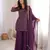 Wine crunchy silk kurta set with sequence & jari work