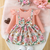 Pink floral ribbed cotton baby girl frock dress set