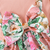 Pink floral ribbed cotton baby girl frock dress set