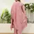 Floral embroidered silk round neck kurta trouser & dupatta set