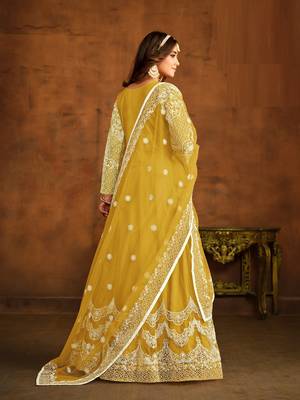 YELLOW HEAVY NET GOWN  3