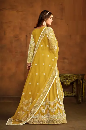 YELLOW HEAVY NET GOWN 
