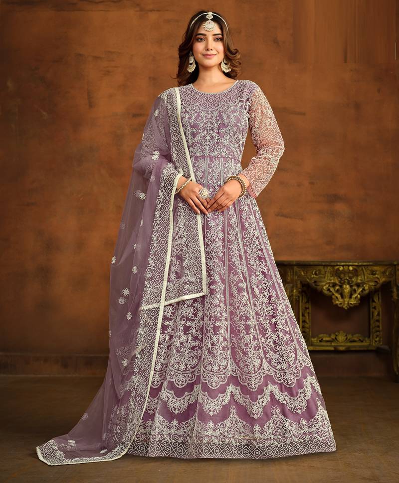 Heavy Net Lavender Gown