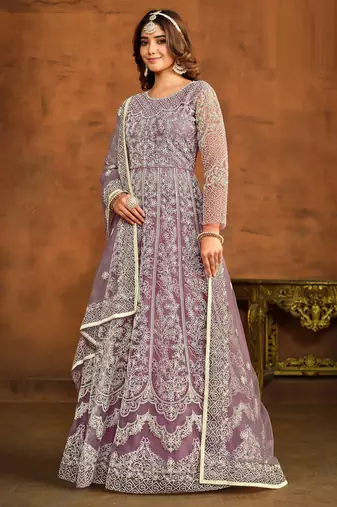 Heavy Net Lavender Gown
