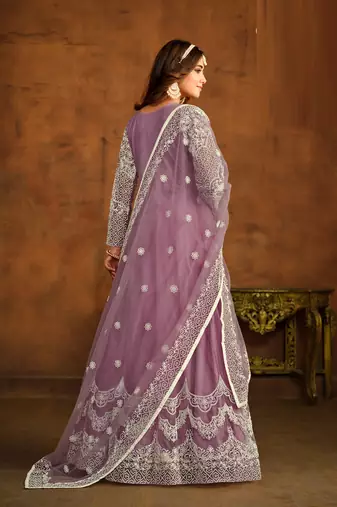 Heavy Net Lavender Gown