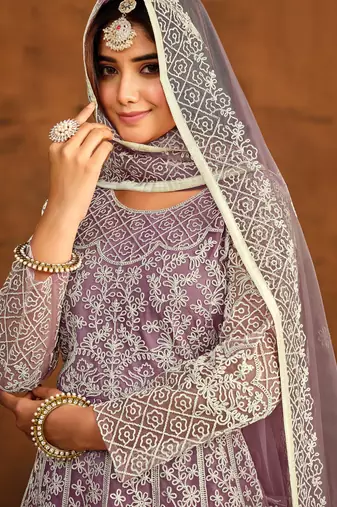 Heavy Net Lavender Gown