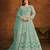 TEAL WORK HEAVY NET GOWN 