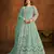 TEAL WORK HEAVY NET GOWN 