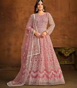 PINK HEAVY WORK NET GOWN 