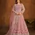 PINK HEAVY WORK NET GOWN 