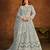GREY HEAVY WORK NET GOWN 
