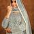 GREY HEAVY WORK NET GOWN 
