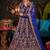 DESIGNER BLUE VELVET FABRIC WEDDING BRIDAL LEHENGA CHOLI SEMI STITCHED