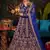 DESIGNER BLUE VELVET FABRIC WEDDING BRIDAL LEHENGA CHOLI SEMI STITCHED