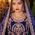 DESIGNER BLUE VELVET FABRIC WEDDING BRIDAL LEHENGA CHOLI SEMI STITCHED