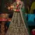 DESIGNER GREEN VELVET FABRIC WEDDING BRIDAL LEHENGA CHOLI SEMI STITCHED