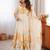 cream floral print organza silk blend anarkali suit with dupatta and pant