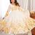 cream floral print organza silk blend anarkali suit with dupatta and pant