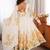 cream floral print organza silk blend anarkali suit with dupatta and pant