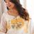 cream floral print organza silk blend anarkali suit with dupatta and pant