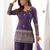purple silk blend embroidered kurta palazzo dupatta set