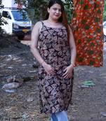 brown  kalamkari handblock printed kurta