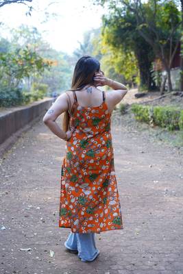 orange kalamkari kurti 3