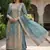 Grey vichitra silk sharara salwar suit - unstitched
