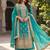 Teal blue vichitra silk sharara salwar suit - unstitched