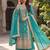 Teal blue vichitra silk sharara salwar suit - unstitched