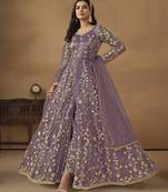 Elegant Lavender Pant Style Net Gown