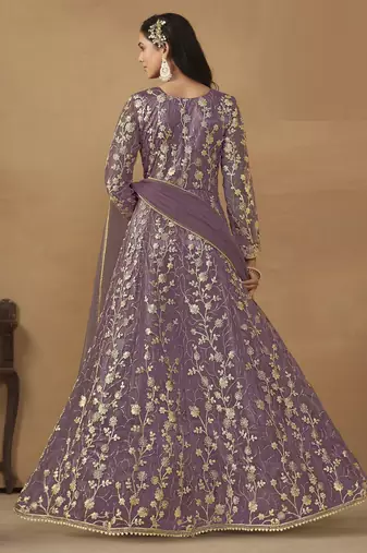 Elegant Lavender Pant Style Net Gown