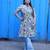 off white kalamkari a line band collar kurti