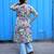 off white kalamkari a line band collar kurti