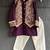 Wine purple embroidered cotton silk kurta set