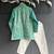 Pastel green embroidered cotton silk kurta set