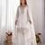 White gmy choo silk embroidered sharara set
