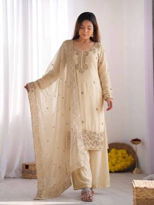 Cream gmy choo silk embroidered sharara set 2