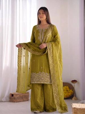 Olive gmy choo silk embroidered sharara set 2